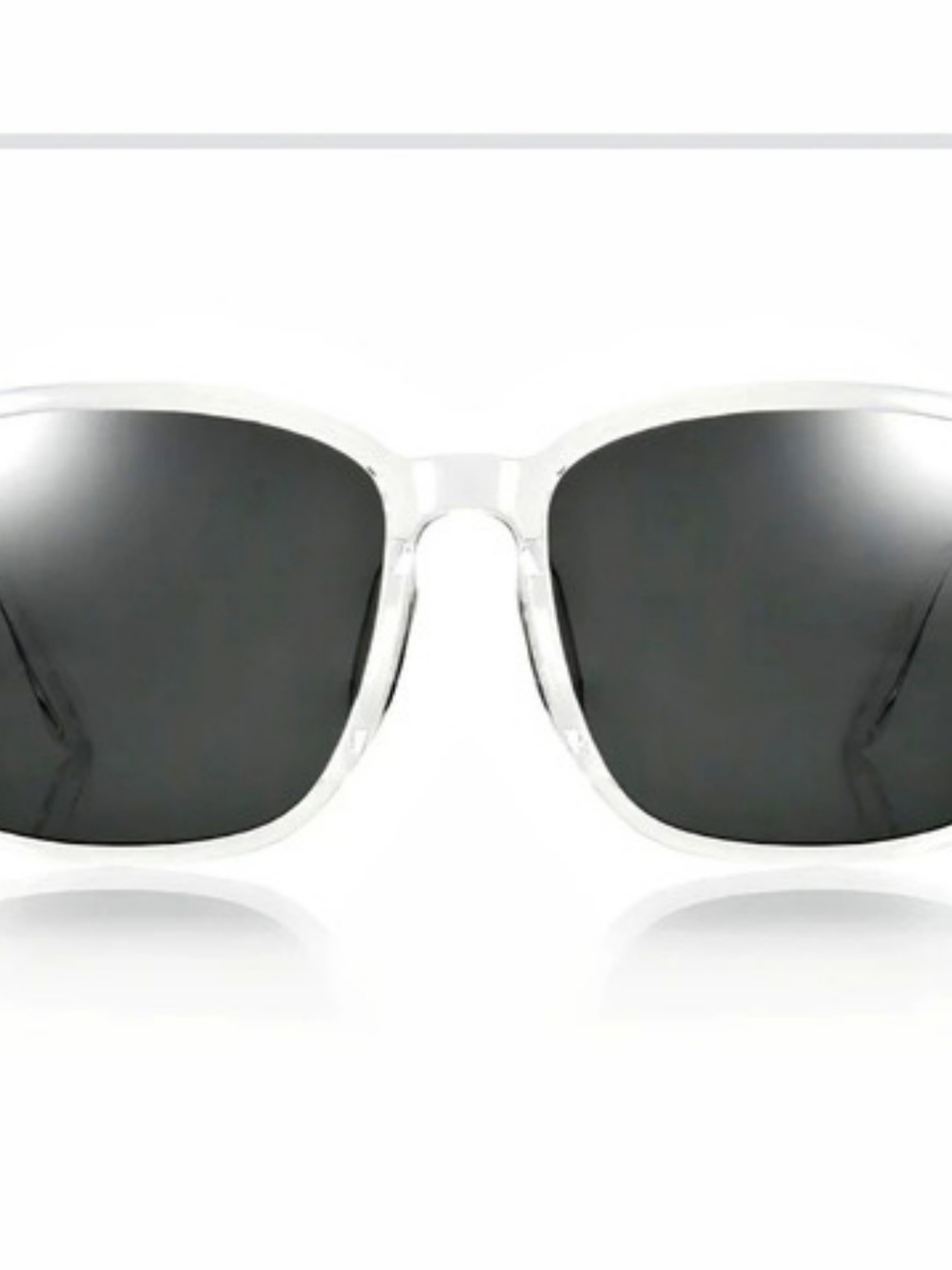 JINS Low Bridge Clear Frame Black Lens Sunglasses